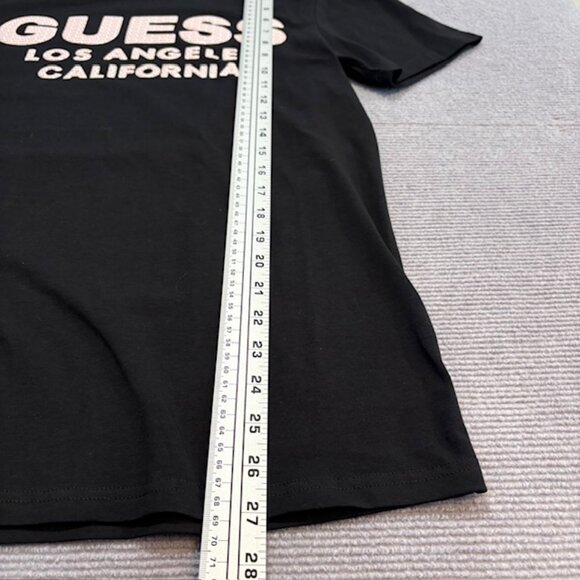 GUESS LOS ANGELES Men’s Short Sleeve T-Shirt Sz: S Black w/Raised Logo Sz S - Picture 8 of 10
